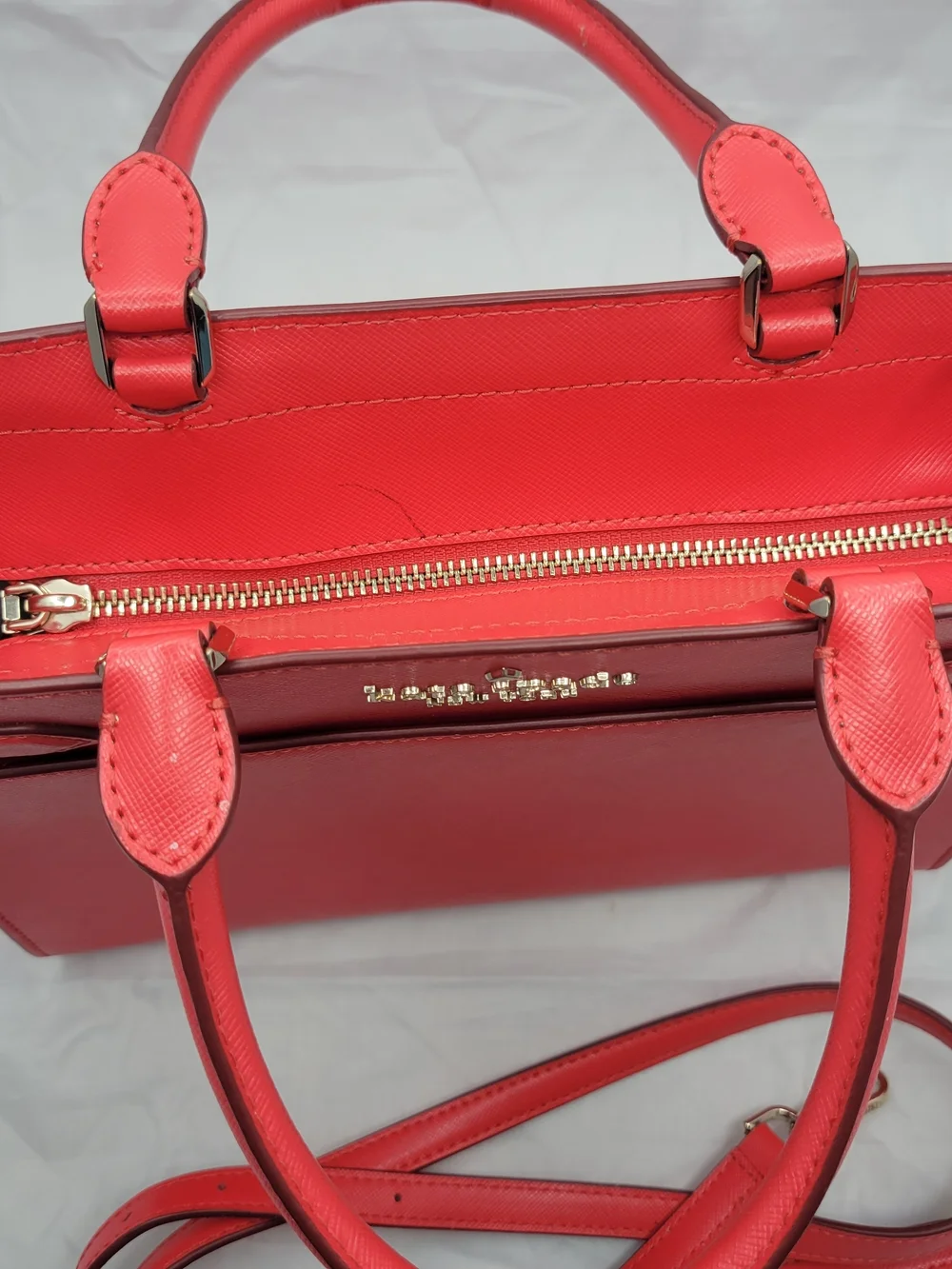 kate spade New York Red Structured Satchel With Long Strap